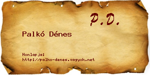 Palkó Dénes névjegykártya